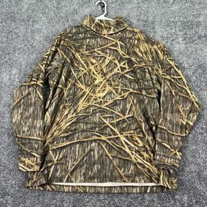Cabela's Shirt Mens XL Brown Camo Fleece Mock Neck Pullover Hunting Outdoor